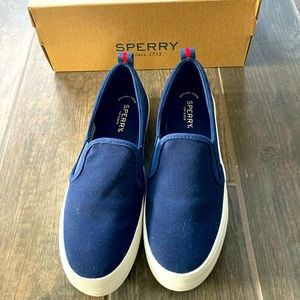 Sperry Top-Sider slip on shoes, originally $70.00. In original box.